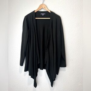 Roaman’s Black Knit Open Cardigan, L